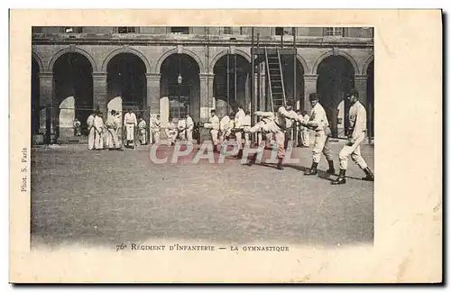 Cartes postales Militaria 76eme regiment d&#39infanterie La gymnastique