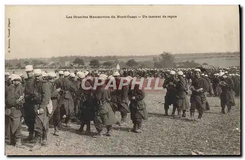 Ansichtskarte AK Militaria Grandes manoeuvres du Nord Ouest Un instant de repos