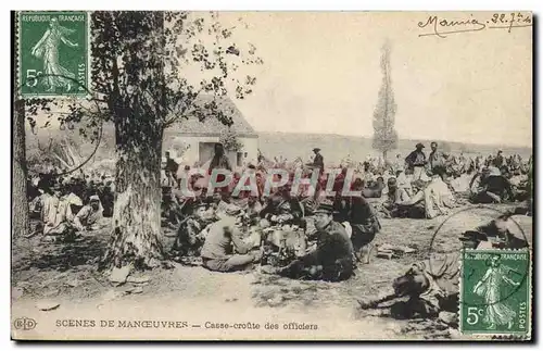 Cartes postales Militaria Scenes de Manoeuvres Casse Croute des officiers