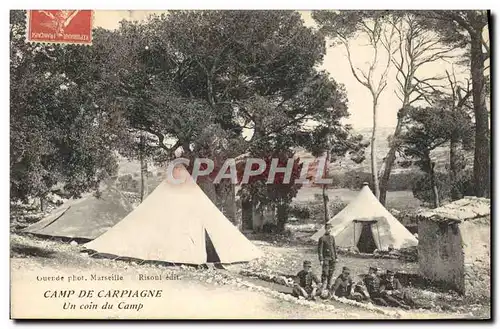 Ansichtskarte AK Militaria Camp de Carpiagne Un coin du camp