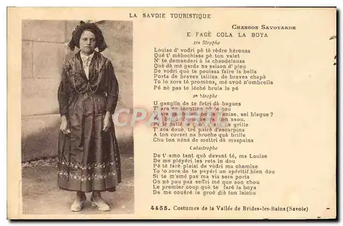 Ansichtskarte AK Folklore Savoie Chanson savoyarde E Fage cola La Boya