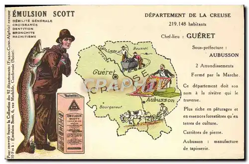 Cartes postales Emulsion Scott Poisson Departement Creuse Gueret