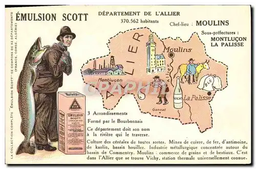 Ansichtskarte AK Emulsion Scott Poisson Departement Allier Moulins Montlucon La palisse