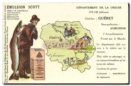 Cartes postales Emulsion Scott Poisson Departement Creuse Gueret