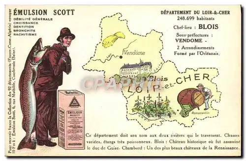 Cartes postales Emulsion Scott Poisson Departement Loir et Cher Blois