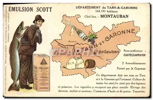 Cartes postales Emulsion Scott Poisson Departement Tarn et Garonne Montaubaun