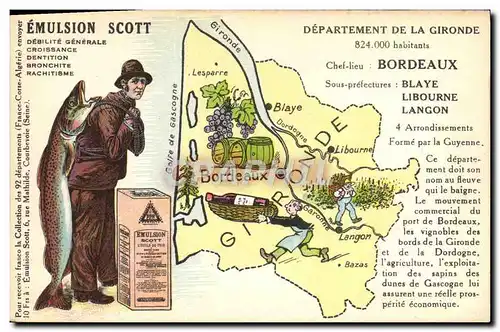 Cartes postales Emulsion Scott Poisson Departement Gironde Bordeaux Blaye Libourne Langon Vignobles