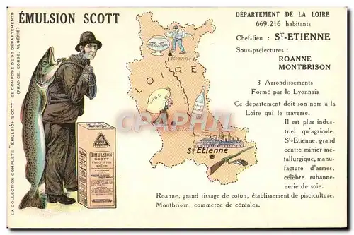 Cartes postales Emulsion Scott Poisson Departement Loire St Etienne Roanne Montbrison