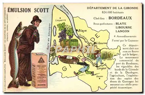 Cartes postales Emulsion Scott Poisson Departement Gironde Bordeaux Blaye Libourne Langon