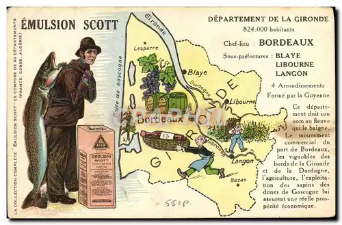 Cartes postales Emulsion Scott Poisson Departement Gironde Bordeaux Blaye Libourne Langon
