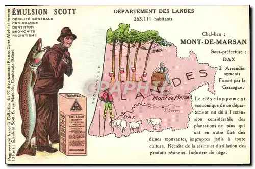 Cartes postales Emulsion Scott Poisson Departement Landes Mont de Marsan
