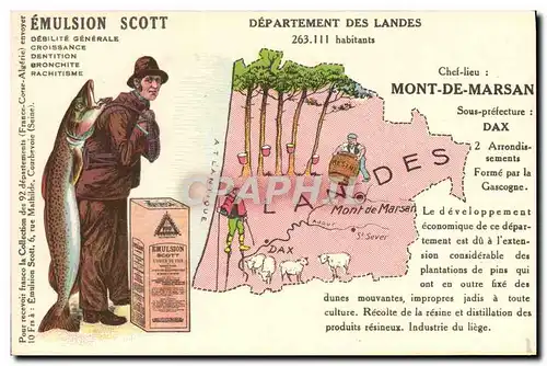 Cartes postales Emulsion Scott Poisson Departement Landes Mont de Marsan