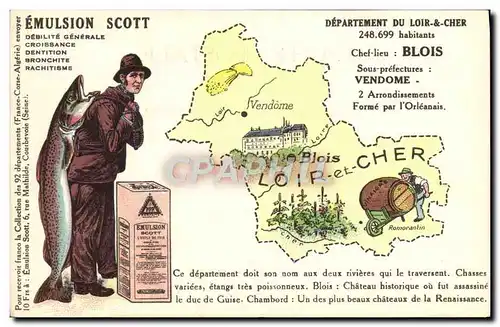 Cartes postales Emulsion Scott Poisson Departement Loir & Cher Blois Vendome