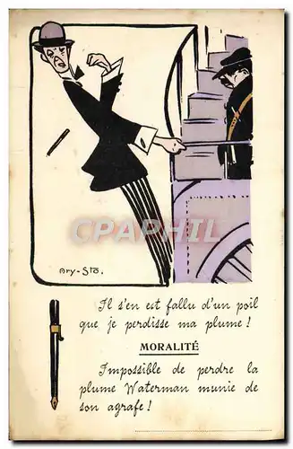 Cartes postales Ecriture moralit� Waterman TOP Autobus