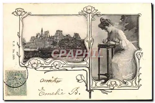 Cartes postales Fantaisie Femme Paris Hotel de Ville