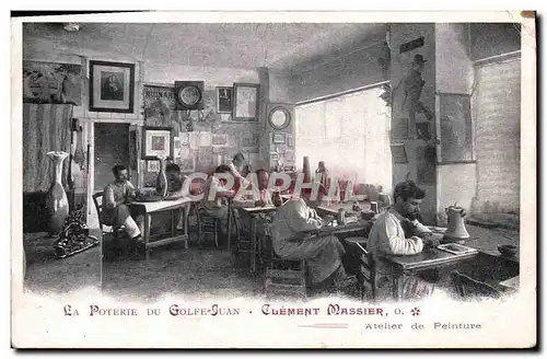 Cartes postales La poterie du Golfe Juan Clement Massier Atelier de peinture