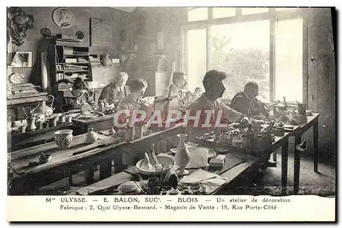 Ansichtskarte AK Maison Ulysse E Balon Blois Dans l&#39atelier des tourneurs de la fabrique Quai Ulysse Besnard R