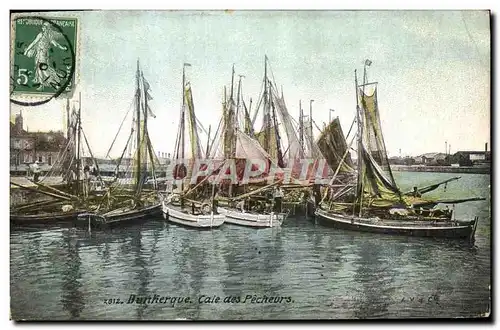 Cartes postales Bateau Peche Dunkerque Cale des pecheurs