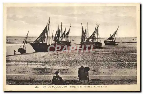 Cartes postales Bateau Peche Le Pouliguen Barques de peche a maree basse