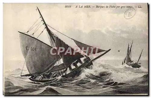 Ansichtskarte AK Bateau Peche A la mer Barques de peche par gros temps