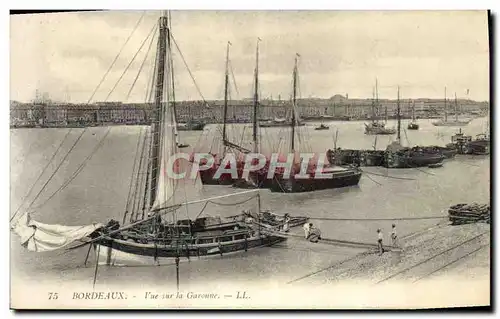 Cartes postales Bateau Peche Bordeaux Vue sur la Garonne