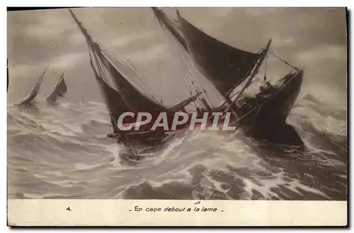 Cartes postales Bateau Peche En cape debout a la lame