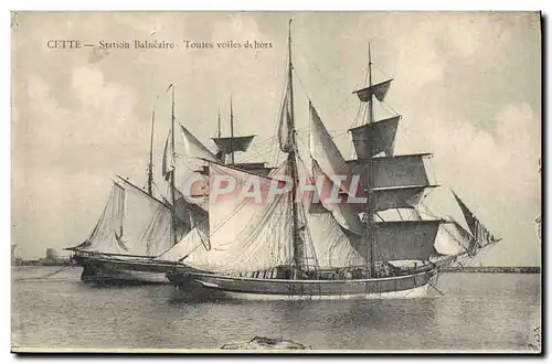 Cartes postales Bateau Peche Cette Station balneaire Toutes voiles dehors