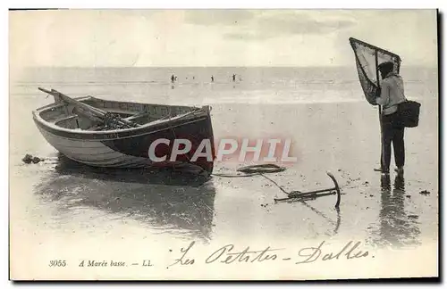 Cartes postales Bateau Peche a maree basse