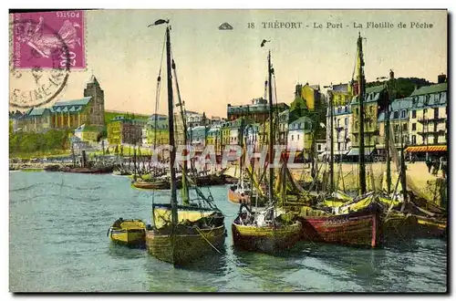 Cartes postales Bateau Peche Le Treport Le port La flotille de peche