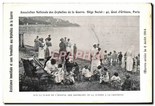 Ansichtskarte AK Orphelins de Guerre Sur la plage de l&#39hopital des orphelins de guerre a la Croisette