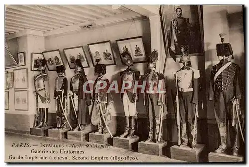 Cartes postales Militaria Paris Invalides Musee de l&#39armee Galerie des uniformes Garde imperiale a cheval Sec