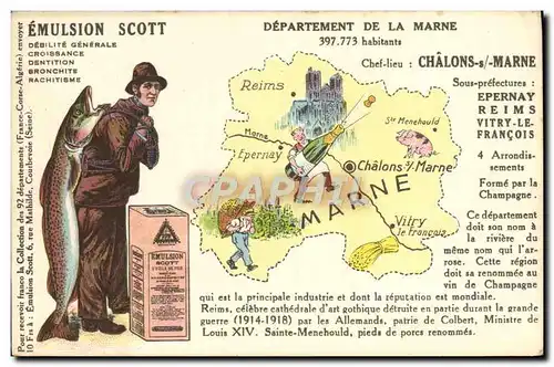 Cartes postales Emulsion Scott Departement Marne Chalons sur Marne Epernay Reims Vitry le Francois