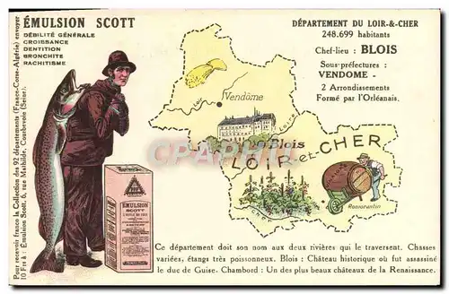 Cartes postales Emulsion Scott Departement Loir et Cher Blois Vendome