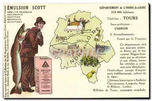 Cartes postales Emulsion Scott Departement Indre et Loire Tours Chinon