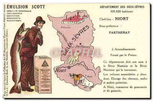 Cartes postales Emulsion Scott Departement Deux Sevres Niort Parthenay