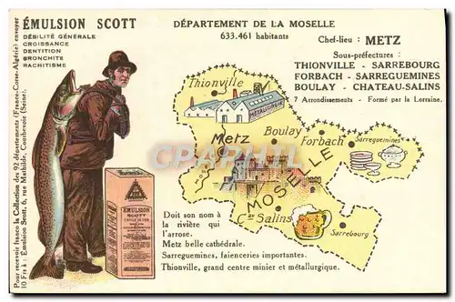 Cartes postales Emulsion Scott Departement Moselle Metz Thionville Sarrebourg Forbach