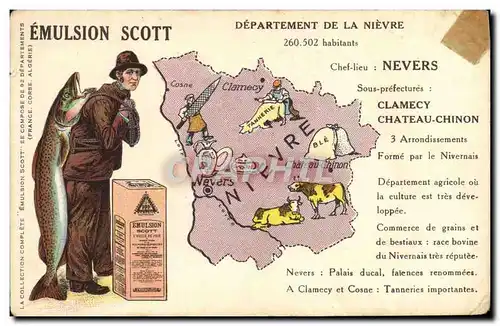 Cartes postales Emulsion Scott Departement Nievre Nevers Clamecy Chateau-Chinon