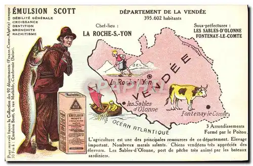 Cartes postales Emulsion Scott Departement Vendee Les Sables d&#39Olonne Fontenay le Comte