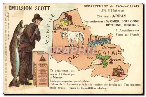 Cartes postales Emulsion Scott Departement Pas de Calais Arras St Omer Boulogne Bethune Montreuil