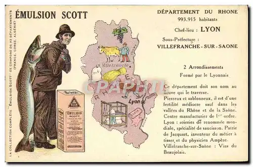 Cartes postales Emulsion Scott Departement Rhone Lyon Villefranche sur Saone