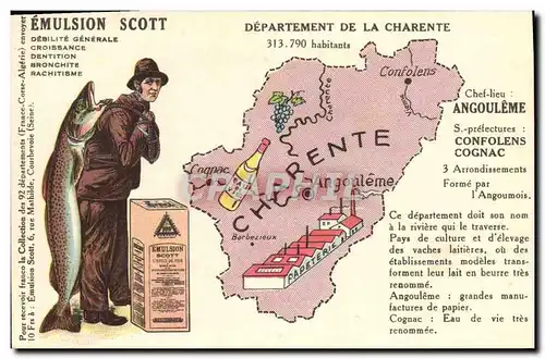 Cartes postales Emulsion Scott Departement Charente Angouleme Confolens Cognac