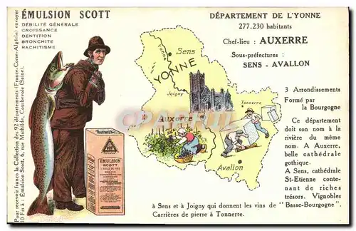 Cartes postales Emulsion Scott Departement Yonne Auxerre Avallon Sens