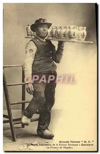Cartes postales Poterie Ceramique Grande maison HR Fabrication de la faience bretonne a Quimper Le porteur de pl