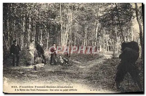 Ansichtskarte AK Photographie Frontiere Franco suisse alsacienne A la borne des trois puissances Une mise au poin