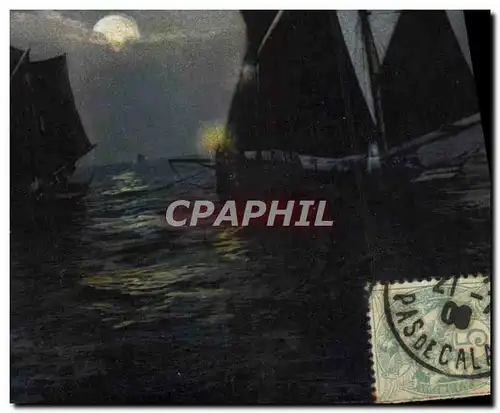 Cartes postales Bateau Peche Boulogne sur Mer Sortie des bateaux pecheurs