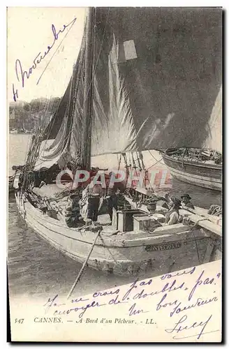 Cartes postales Bateau Peche Cannes A bord d&#39un pecheur