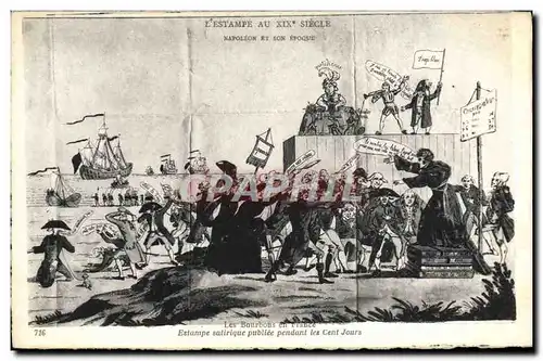 Cartes postales Napoleon 1er Les Bourbons en France Estampe satirique