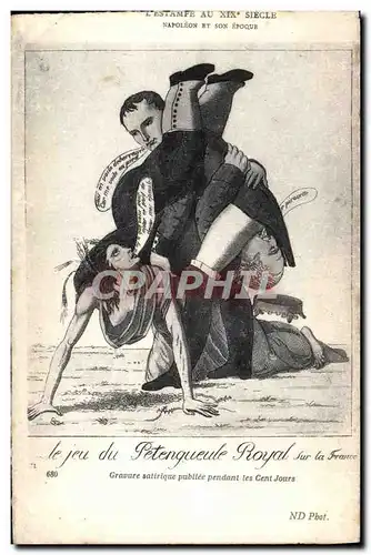 Ansichtskarte AK Napoleon 1er Le jeu de Petengueule Royal Gravure satirique