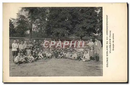 Cartes postales Enfants Colonie scolaire du 12eme arrondissement Paris Villeblevin Yonne Groupe de colons