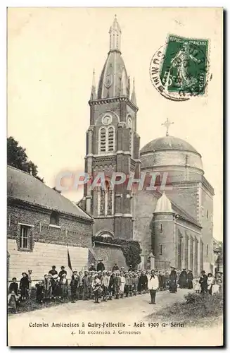 Ansichtskarte AK Enfants Colonies amienoises a Quiry Folleville Aout 1909 En excursion a Grivenes